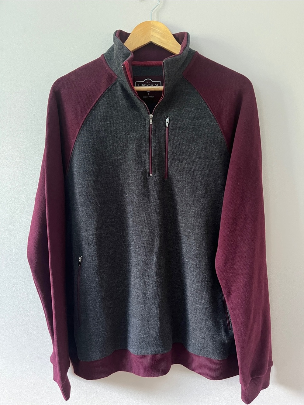 Men’s London 7 Downie St Couture 1/4 Zipper Pullover Sweater NWT